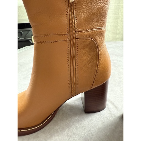 Sam Edelman‎ Elsy Boots Womens Size 9 Medium Caramel Leather Block Heel Tall Zip - Picture 7 of 16